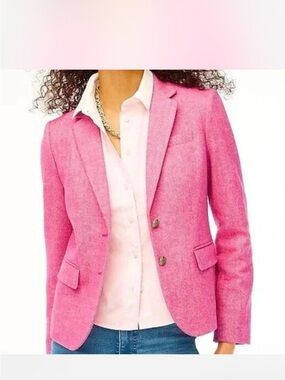 J. Crew Schoolboy Wool Blend Pink Blazer Jacket size 6